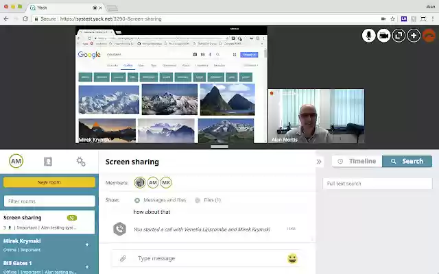 Yack.net Screen Sharing  from Chrome web store to be run with OffiDocs Chromium online