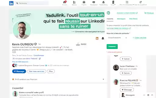 Yadulink LinkedIn Prospecting Assistant  from Chrome web store to be run with OffiDocs Chromium online