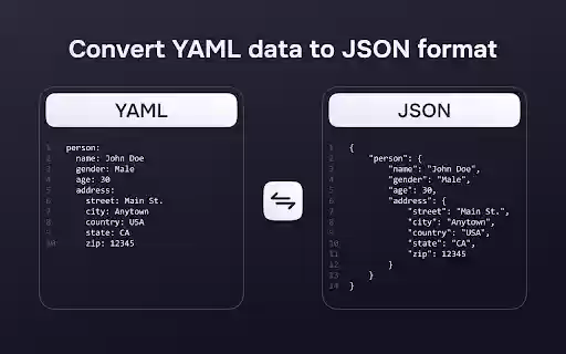 YAML to JSON Converter  from Chrome web store to be run with OffiDocs Chromium online