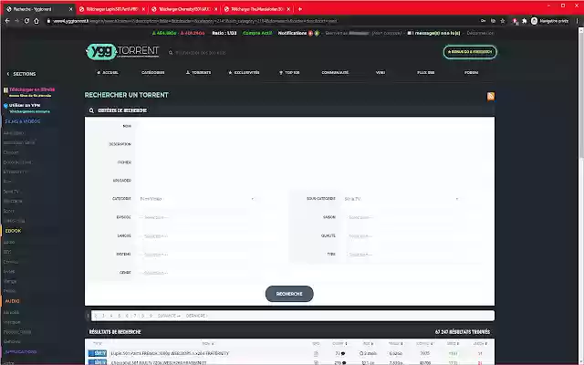 YGGTORRENT Downloader  from Chrome web store to be run with OffiDocs Chromium online