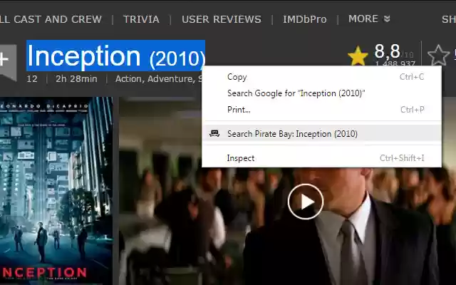 YIFY movie torrent search  from Chrome web store to be run with OffiDocs Chromium online