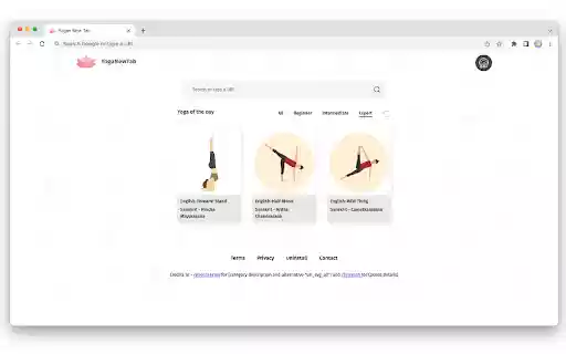 Yoga New Tab  from Chrome web store to be run with OffiDocs Chromium online