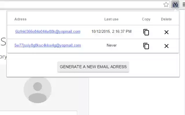 Yopmail Helper from Chrome web store to be run with OffiDocs Chromium online Yopmail Helper from Chrome web store to be run with OffiDocs Chromium online