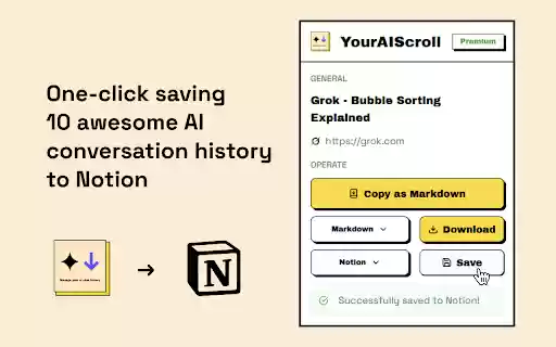 YourAIScroll AI Chat History Exporter  from Chrome web store to be run with OffiDocs Chromium online