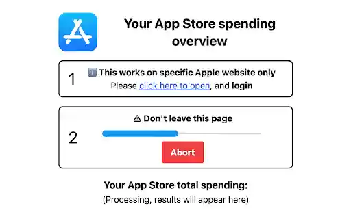 Your App Store spending overview  from Chrome web store to be run with OffiDocs Chromium online