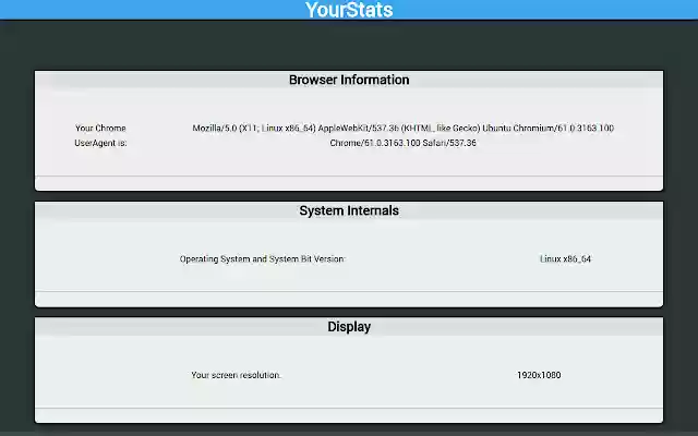 YourStats  from Chrome web store to be run with OffiDocs Chromium online