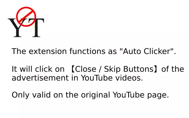 YouTube Ad Blocker  from Chrome web store to be run with OffiDocs Chromium online