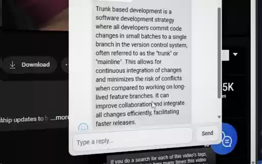 YouTubeAIChat  from Chrome web store to be run with OffiDocs Chromium online