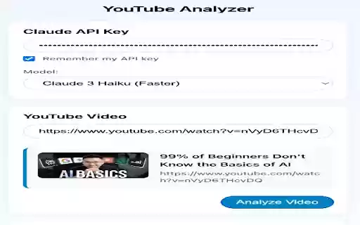 YouTube Analyzer Extension  from Chrome web store to be run with OffiDocs Chromium online