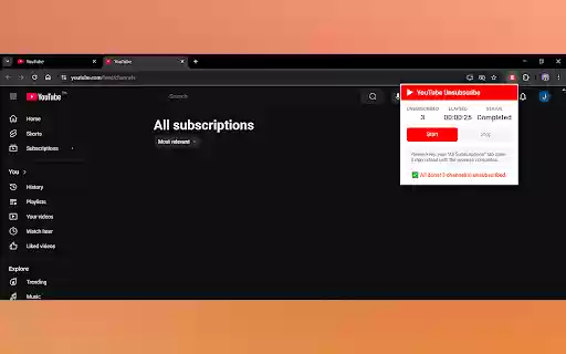 YouTube Bulk Unsubscriber  from Chrome web store to be run with OffiDocs Chromium online