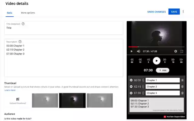 YouTube Chapter Editor from Chrome web store to be run with OffiDocs Chromium online YouTube Chapter Editor from Chrome web store to be run with OffiDocs Chromium online