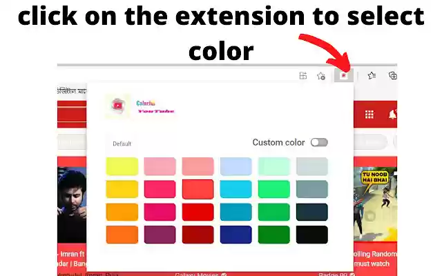 Youtube Colorful Themes  from Chrome web store to be run with OffiDocs Chromium online