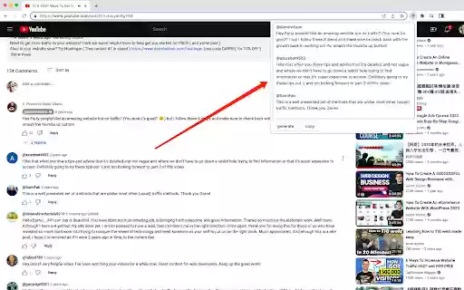 YouTube Comment Export  from Chrome web store to be run with OffiDocs Chromium online