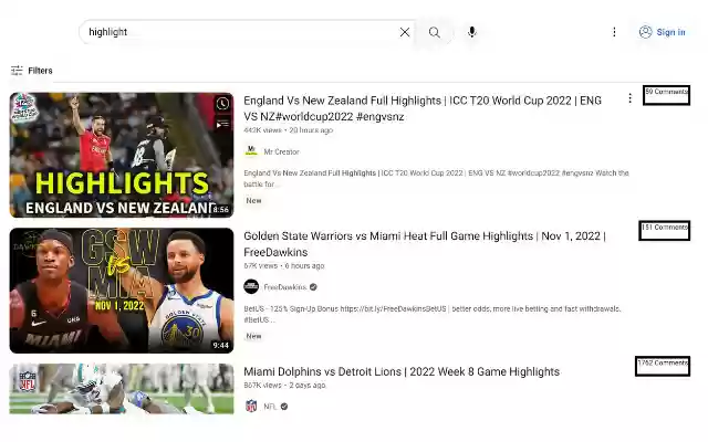 Youtube Comments Count from Chrome web store to be run with OffiDocs Chromium online Youtube Comments Count from Chrome web store to be run with OffiDocs Chromium online