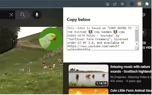 Youtube Creative Commons Credit Attribution  from Chrome web store to be run with OffiDocs Chromium online