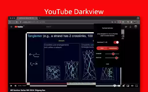 YouTube Darkview  from Chrome web store to be run with OffiDocs Chromium online