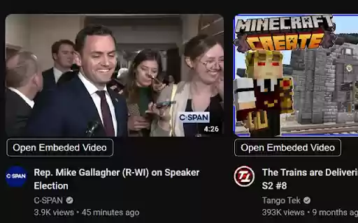 YouTube Embed Opener  from Chrome web store to be run with OffiDocs Chromium online