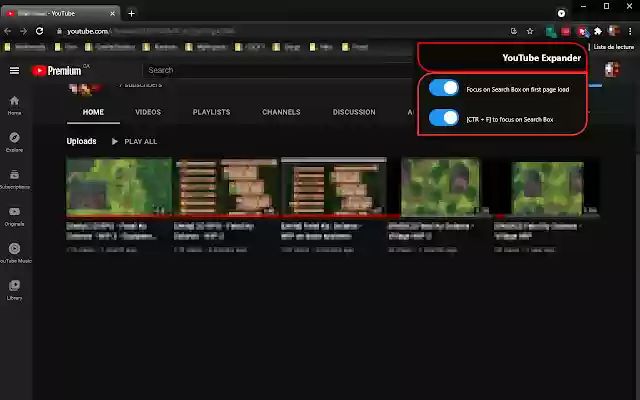 YouTube Expander  from Chrome web store to be run with OffiDocs Chromium online