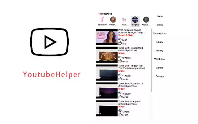 Youtube Helper  from Chrome web store to be run with OffiDocs Chromium online