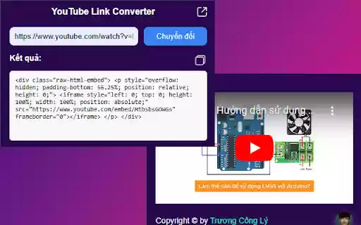 YouTube Link Converter Reponsive  from Chrome web store to be run with OffiDocs Chromium online