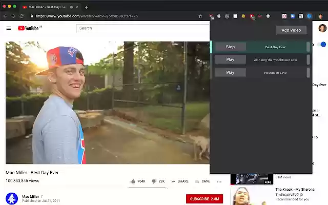 YouTube LoopList  from Chrome web store to be run with OffiDocs Chromium online