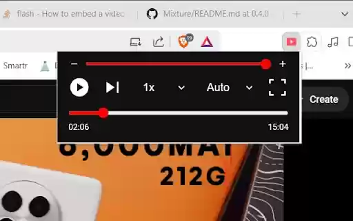 YouTube Mini Media Player  from Chrome web store to be run with OffiDocs Chromium online