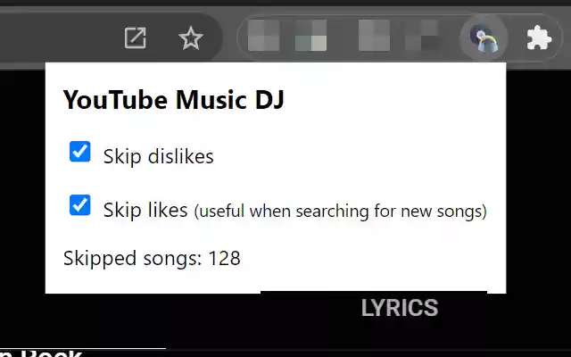 YouTube Music DJ  from Chrome web store to be run with OffiDocs Chromium online