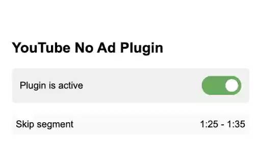 YouTube No Ad Plugin  from Chrome web store to be run with OffiDocs Chromium online