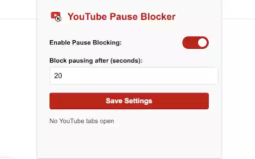 YouTube Pause Blocker  from Chrome web store to be run with OffiDocs Chromium online