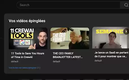 YouTube Pin  from Chrome web store to be run with OffiDocs Chromium online
