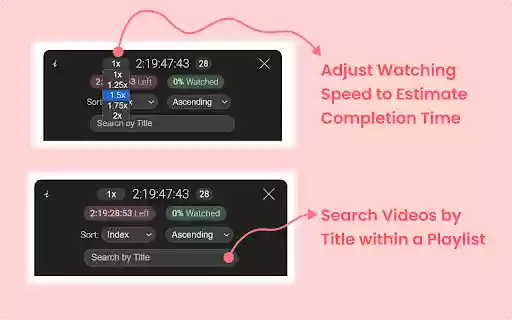 Youtube Playlist Duration Finder  from Chrome web store to be run with OffiDocs Chromium online