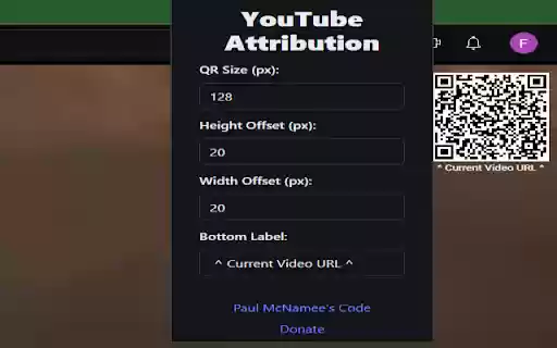 YouTube QR Code Overlay  from Chrome web store to be run with OffiDocs Chromium online