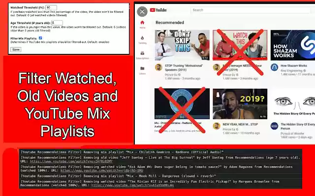 YouTube Recommendations Filter from Chrome web store to be run with OffiDocs Chromium online YouTube Recommendations Filter from Chrome web store to be run with OffiDocs Chromium online