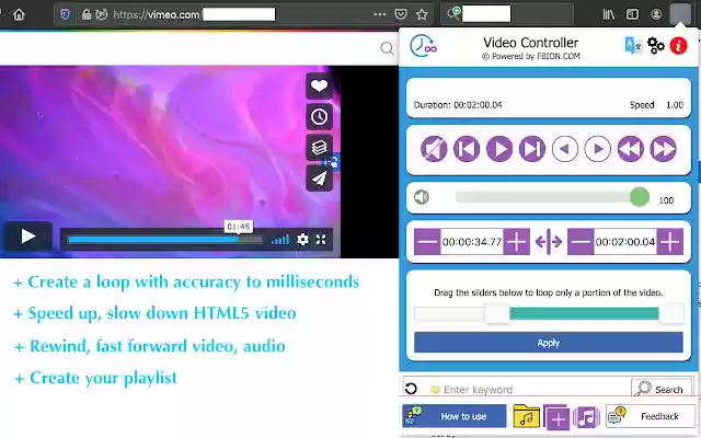 Youtube repeat, speed up HTML5 video from Chrome web store to be run with OffiDocs Chromium online Youtube repeat, speed up HTML5 video from Chrome web store to be run with OffiDocs Chromium online