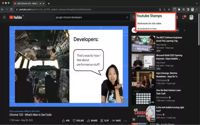 Youtube Stamps  from Chrome web store to be run with OffiDocs Chromium online