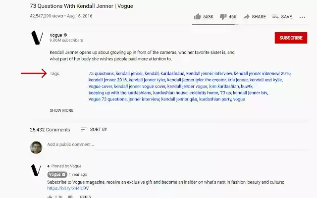 Youtube Tags from Chrome web store to be run with OffiDocs Chromium online Youtube Tags from Chrome web store to be run with OffiDocs Chromium online