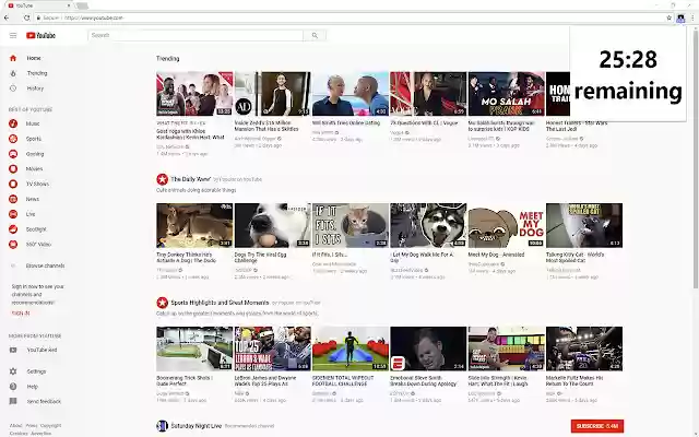 YouTube Time  from Chrome web store to be run with OffiDocs Chromium online