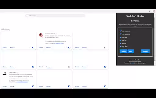 YouTubeTM Blocker  from Chrome web store to be run with OffiDocs Chromium online
