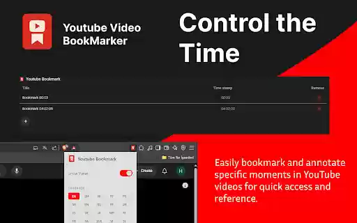 YouTube Video Bookmarker  from Chrome web store to be run with OffiDocs Chromium online