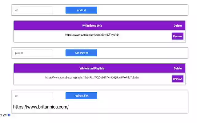 Youtube White Lister  from Chrome web store to be run with OffiDocs Chromium online