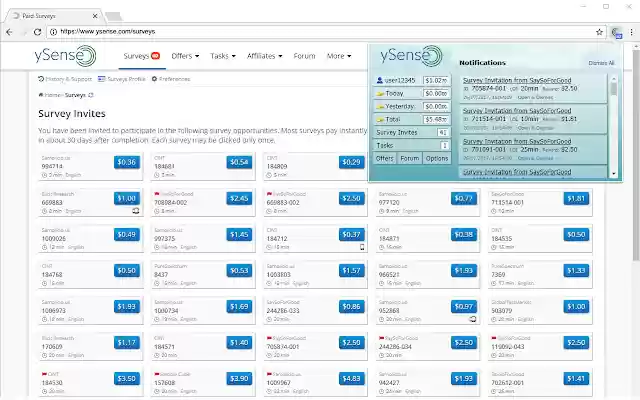 ySense Addon  from Chrome web store to be run with OffiDocs Chromium online