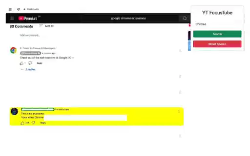 YT FocusTube Extension  from Chrome web store to be run with OffiDocs Chromium online