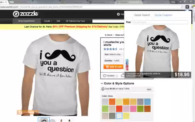 Zazzle Quick Search  from Chrome web store to be run with OffiDocs Chromium online