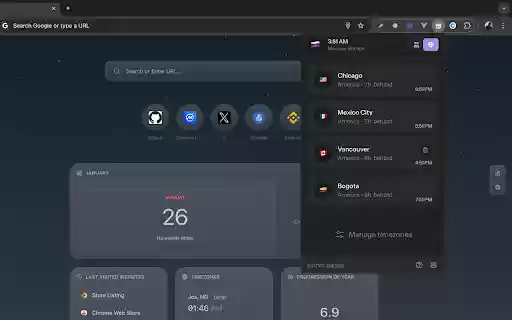 Chrome 网上应用店的 Zeity 您的全球时区伴侣可与 OffiDocs Chromium 在线运行