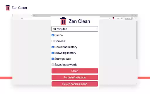 Zen Clean  from Chrome web store to be run with OffiDocs Chromium online
