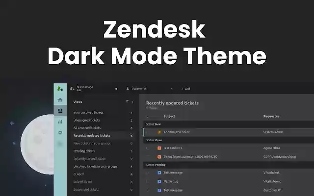 Zendesk Dark Mode Theme from Chrome web store to be run with OffiDocs Chromium online Zendesk Dark Mode Theme from Chrome web store to be run with OffiDocs Chromium online