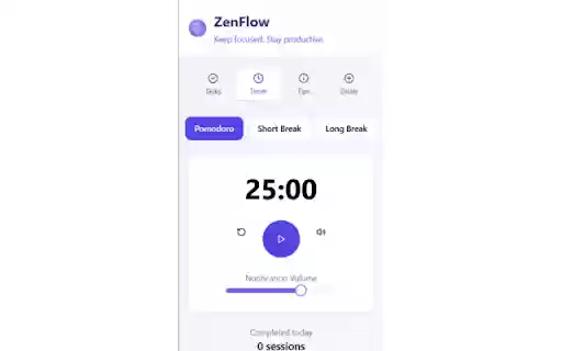 ZenFlow Focus  Productivity  from Chrome web store to be run with OffiDocs Chromium online