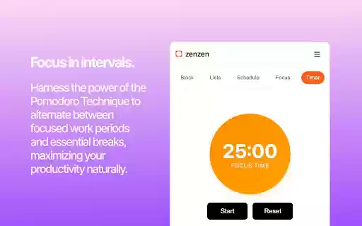 zenzen Website Blocker  Productivity Timer  from Chrome web store to be run with OffiDocs Chromium online