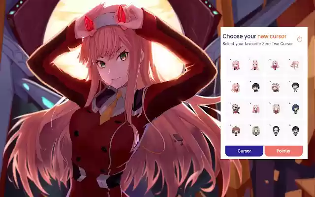 Zero Two Anime Cursor  from Chrome web store to be run with OffiDocs Chromium online