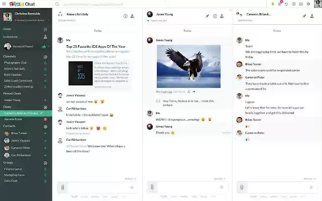 Zoho Chat  from Chrome web store to be run with OffiDocs Chromium online